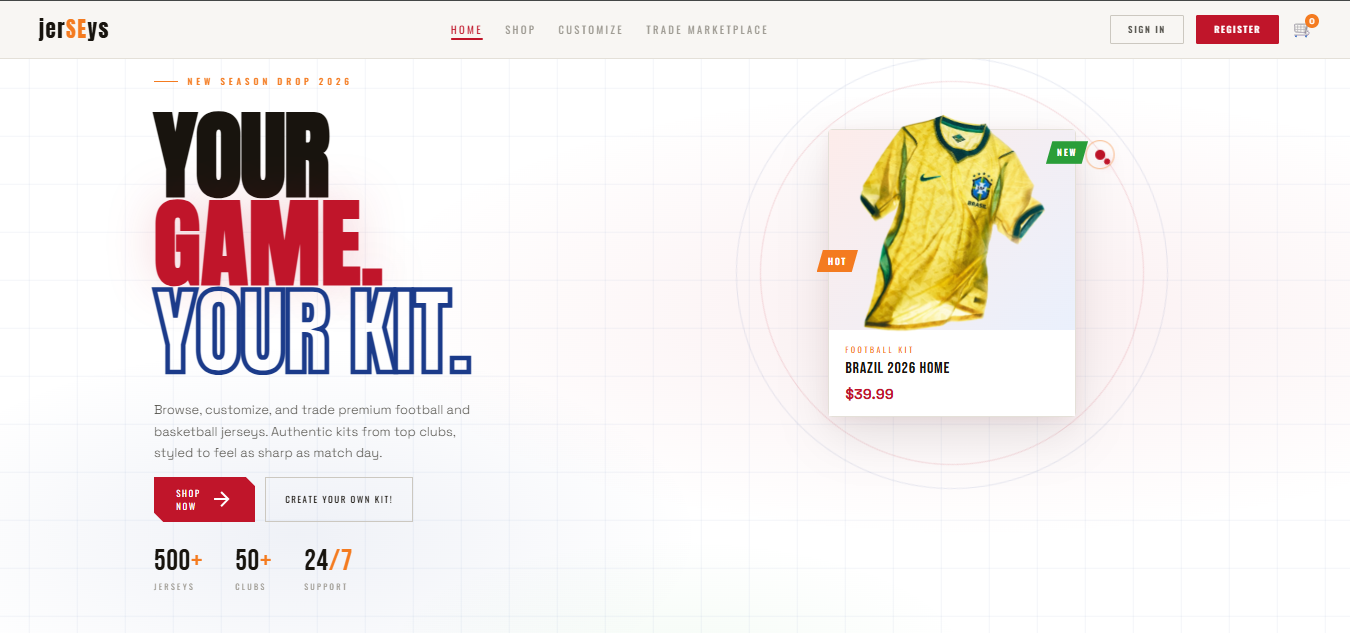 jerSEys project screenshot